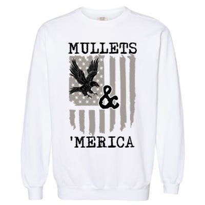 Mullet Eagle Flag Mullets And Merica | Party In The Back Garment-Dyed Sweatshirt
