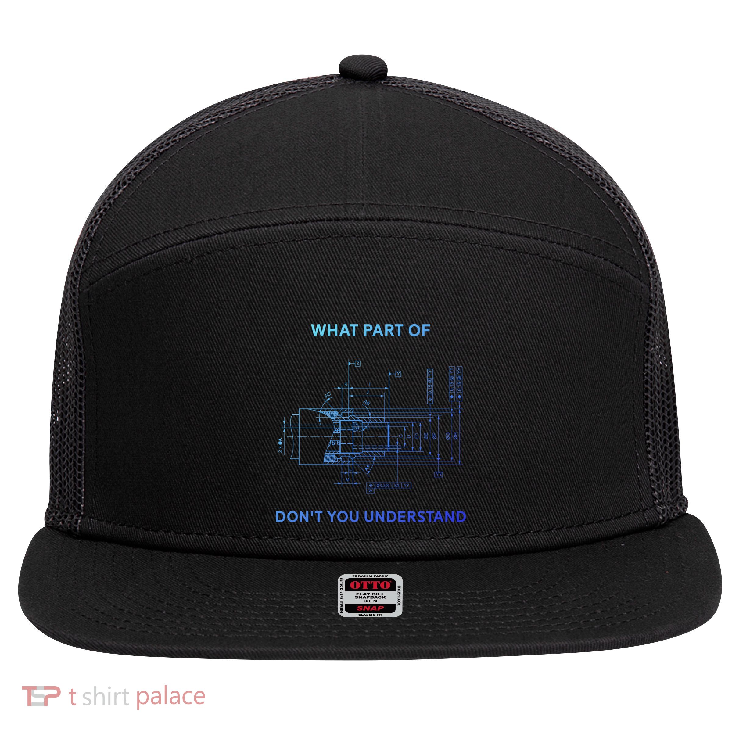 Mechanical Engineer Funny Gift 7 Panel Mesh Trucker Snapback Hat