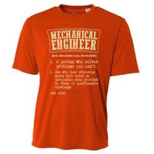 Mechanical Engineer Gift Funny Dictionary Definition Gift Cooling Performance Crew T-Shirt