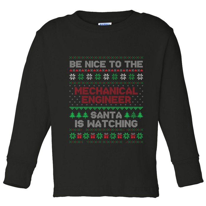 Mechanical Engineer Gift Mechanical Engineer Ugly Sweater Toddler Long Sleeve Shirt