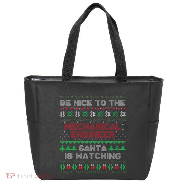 Mechanical Engineer Gift Mechanical Engineer Ugly Sweater Zip Tote Bag
