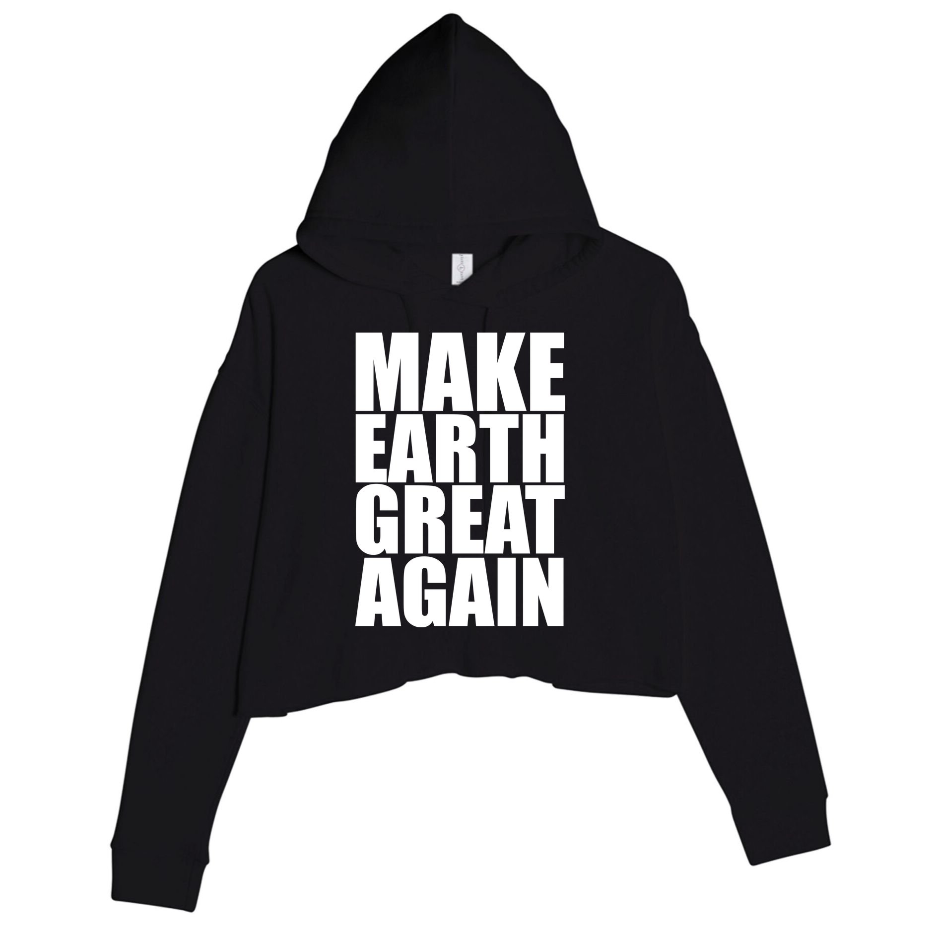 Make Earth Great Again Crop Fleece Hoodie