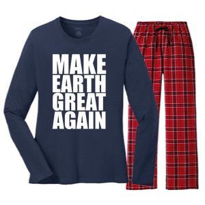 Make Earth Great Again Women's Long Sleeve Flannel Pajama Set 