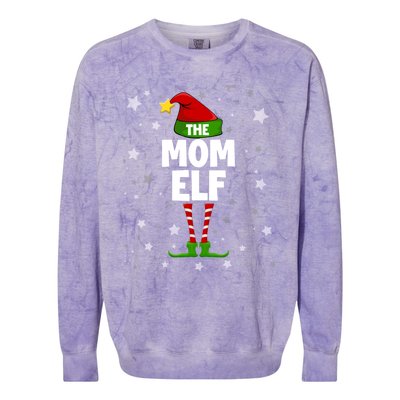 Mom Elf Group Matching Family Outfit Costum Christmas Mother Gift Colorblast Crewneck Sweatshirt