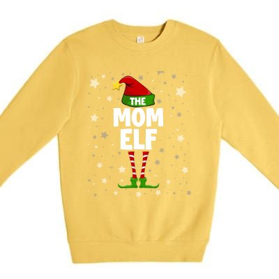 Mom Elf Group Matching Family Outfit Costum Christmas Mother Gift Premium Crewneck Sweatshirt