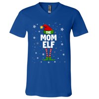 Mom Elf Group Matching Family Outfit Costum Christmas Mother Gift V-Neck T-Shirt