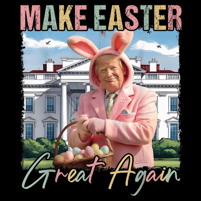 Make Easter Great Again Funny Trump Bunny Spring Hunt Eggs Button