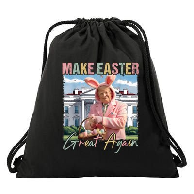 Make Easter Great Again Funny Trump Bunny Spring Hunt Eggs Drawstring Bag