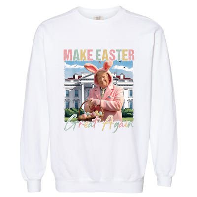 Make Easter Great Again Funny Trump Bunny Spring Hunt Eggs Garment-Dyed Sweatshirt