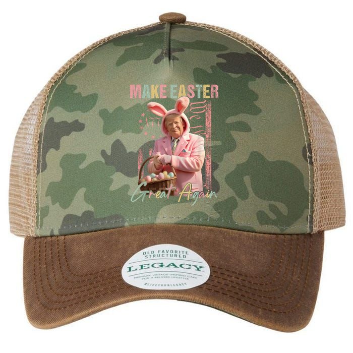 Make Easter Great Again Funny Trump Bunny Spring Hunt Eggs Legacy Tie Dye Trucker Hat