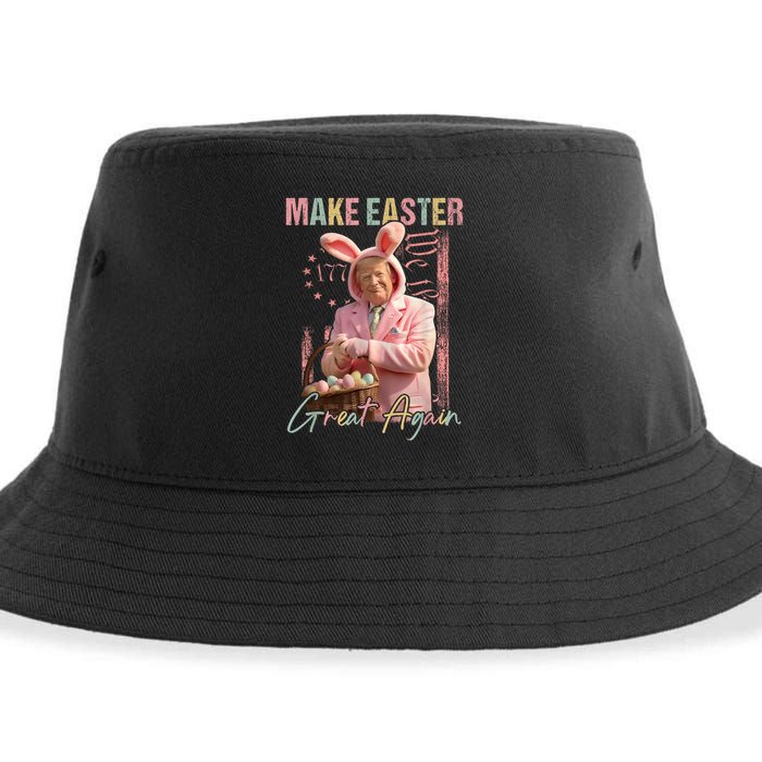 Make Easter Great Again Funny Trump Bunny Spring Hunt Eggs Sustainable Bucket Hat