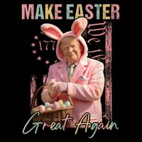 Make Easter Great Again Funny Trump Bunny Spring Hunt Eggs Sustainable Bucket Hat