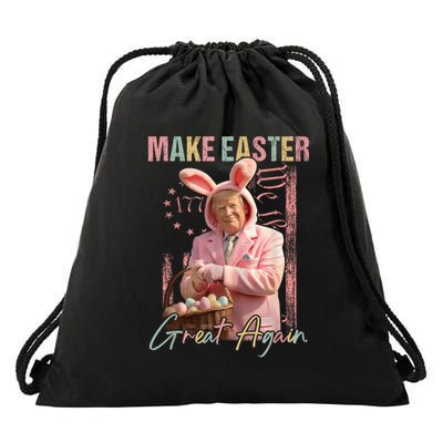 Make Easter Great Again Funny Trump Bunny Spring Hunt Eggs Drawstring Bag