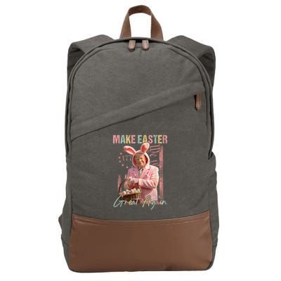 Make Easter Great Again Funny Trump Bunny Spring Hunt Eggs Cotton Canvas Backpack