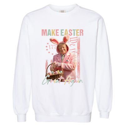 Make Easter Great Again Funny Trump Bunny Spring Hunt Eggs Garment-Dyed Sweatshirt