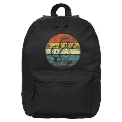 Mechanical Engineer Gifts Funny Retro Cogs Engineering Gear 16 in Basic Backpack