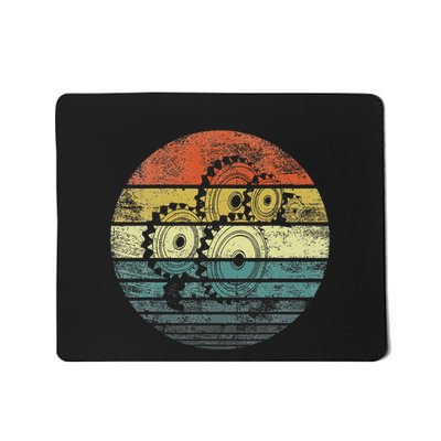 Mechanical Engineer Gifts Funny Retro Cogs Engineering Gear Mousepad