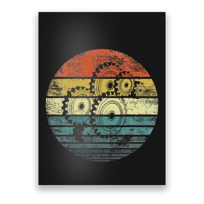 Mechanical Engineer Gifts Funny Retro Cogs Engineering Gear Poster