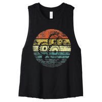 Mechanical Engineer Gifts Funny Retro Cogs Engineering Gear Women's Racerback Cropped Tank