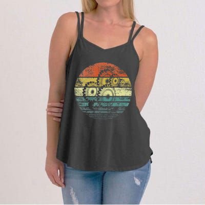 Mechanical Engineer Gifts Funny Retro Cogs Engineering Gear Women's Strappy Tank