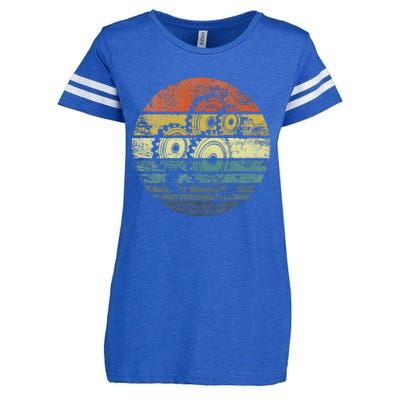 Mechanical Engineer Gifts Funny Retro Cogs Engineering Gear Enza Ladies Jersey Football T-Shirt