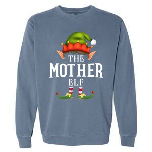 Mother Elf Group Funny Christmas Pajama Party Gift Garment-Dyed Sweatshirt