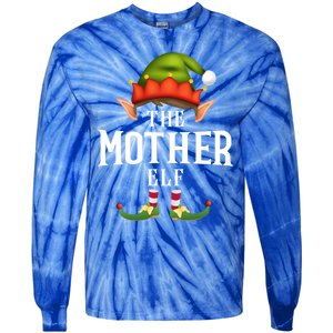 Mother Elf Group Funny Christmas Pajama Party Gift Tie-Dye Long Sleeve Shirt