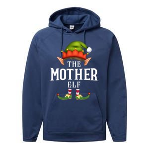 Mother Elf Group Funny Christmas Pajama Party Gift Performance Fleece Hoodie