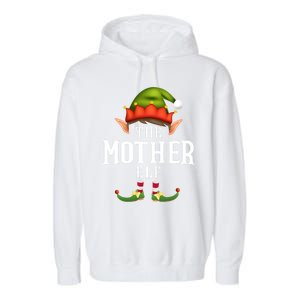 Mother Elf Group Funny Christmas Pajama Party Gift Garment-Dyed Fleece Hoodie