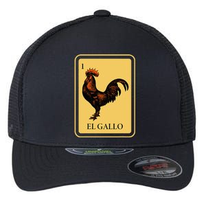 Mexican El Gallo Bingo Card Game Traditional Rooster Flexfit Unipanel Trucker Cap