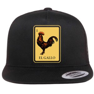 Mexican El Gallo Bingo Card Game Traditional Rooster Flat Bill Trucker Hat