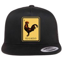 Mexican El Gallo Bingo Card Game Traditional Rooster Flat Bill Trucker Hat