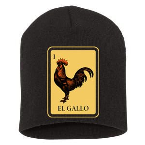 Mexican El Gallo Bingo Card Game Traditional Rooster Short Acrylic Beanie