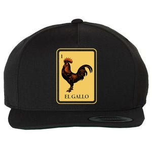 Mexican El Gallo Bingo Card Game Traditional Rooster Wool Snapback Cap