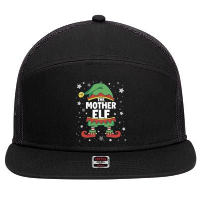 Mother Elf Gift Matching Family Group Party Christmas Mum Cool Gift 7 Panel Mesh Trucker Snapback Hat