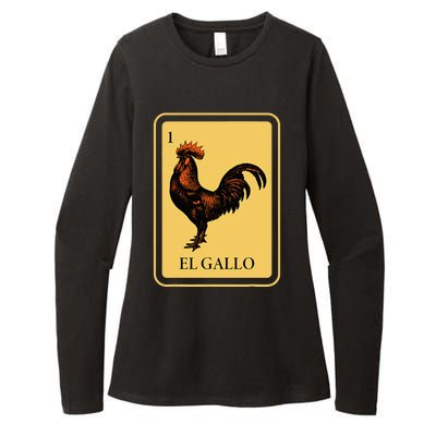 Mexican El Gallo Bingo Card Game Traditional Rooster Womens CVC Long Sleeve Shirt