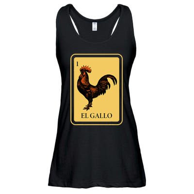 Mexican El Gallo Bingo Card Game Traditional Rooster Ladies Essential Flowy Tank