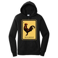 Mexican El Gallo Bingo Card Game Traditional Rooster Women's Pullover Hoodie