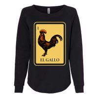 Mexican El Gallo Bingo Card Game Traditional Rooster Womens California Wash Sweatshirt