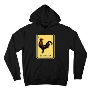 Mexican El Gallo Bingo Card Game Traditional Rooster Hoodie