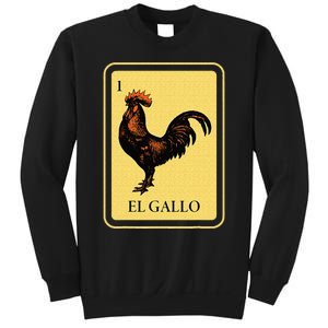 Mexican El Gallo Bingo Card Game Traditional Rooster Sweatshirt