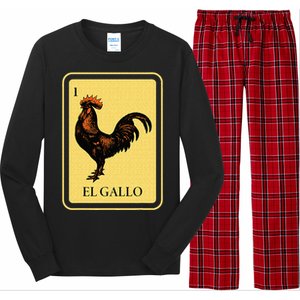 Mexican El Gallo Bingo Card Game Traditional Rooster Long Sleeve Pajama Set