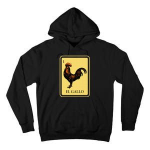 Mexican El Gallo Bingo Card Game Traditional Rooster Tall Hoodie