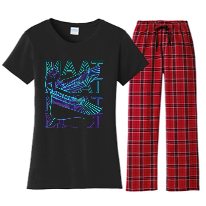 Maat Egyptian Goddess Egyptian Mythology Ancient Egypt Retro Women's Flannel Pajama Set