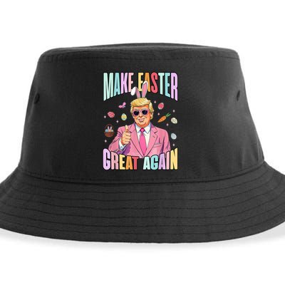 Make Easter Great Again Funny Trump Bunny Spring Hunt Eggs Sustainable Bucket Hat