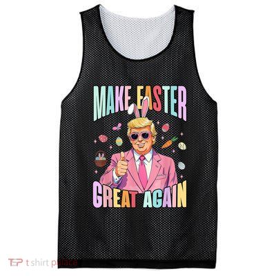 Make Easter Great Again Funny Trump Bunny Spring Hunt Eggs Mesh Reversible Basketball Jersey Tank