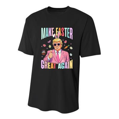 Make Easter Great Again Funny Trump Bunny Spring Hunt Eggs Youth Performance Sprint T-Shirt