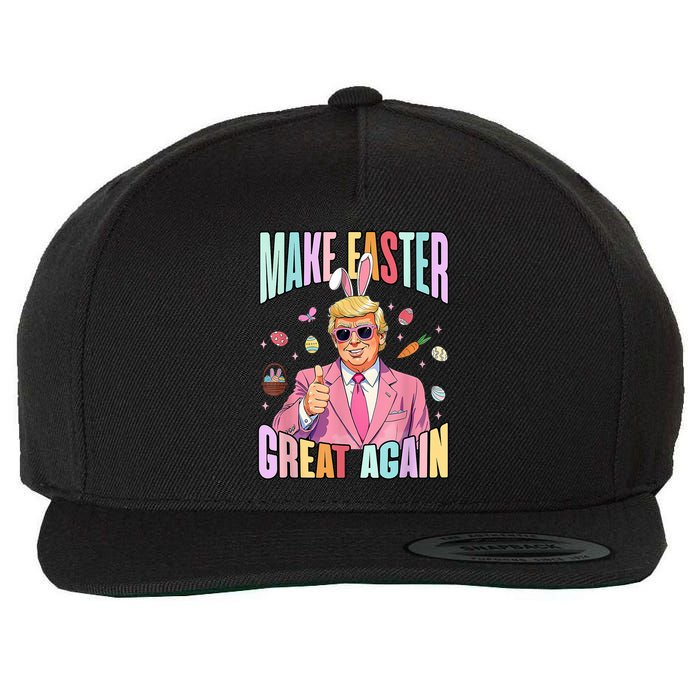 Make Easter Great Again Funny Trump Bunny Spring Hunt Eggs Wool Snapback Cap