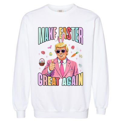 Make Easter Great Again Funny Trump Bunny Spring Hunt Eggs Garment-Dyed Sweatshirt
