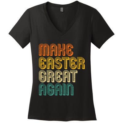 Make Easter Great Again Trump Retro Vintage Women's V-Neck T-Shirt